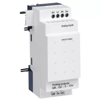   Schneider SR3XT43BD Analóg bővítő modul 2 be (0-10V, 0-20mA, Pt100) 2 ki 0-10V