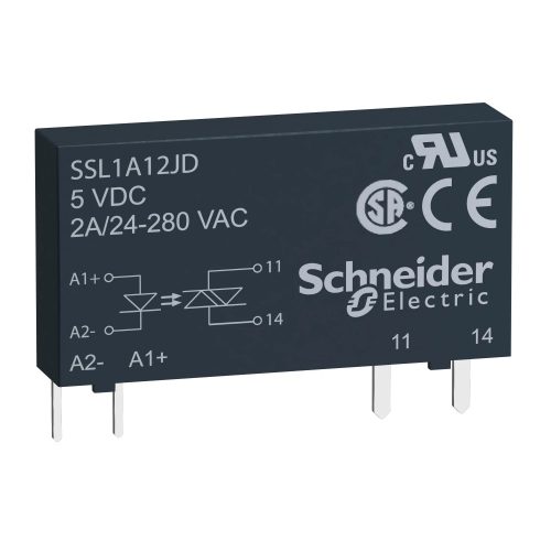 Schneider SSL1A12JDR SSL sorkapocs szilárdtestrelé, pillanat kapcs, 1NO, 24...280VAC, 2A, 12VDC