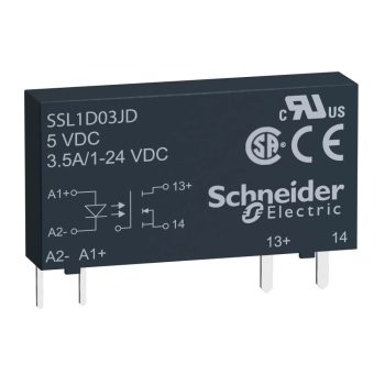   Schneider SSL1D03JD SSL sorkapocs szilárdtestrelé, egyenfesz kapcs, 1NO, 24...280VAC, 3,5A, 12VDC