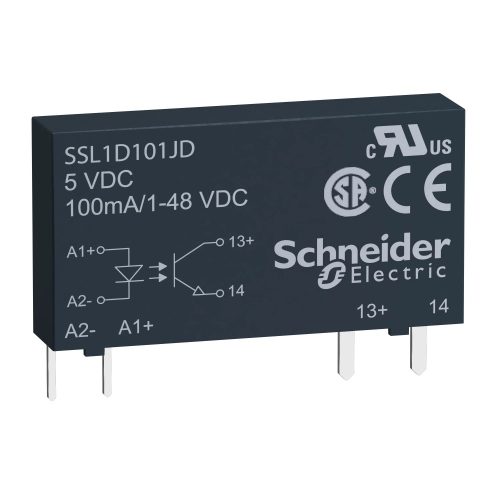 Schneider SSL1D101BD SSL sorkapocs szilárdtestrelé, egyenfesz kapcs, 1NO, 1-48VDC, 100mA, 24VDC
