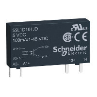 Schneider SSL1D101ND SSL sorkapocs szilárdtestrelé, egyenfesz kapcs, 1NO, 1-48VDC, 100mA, 60VDC