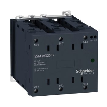   Schneider SSM3A325P7 SSM szilárdtestrelé, 3f, nullfesz kapcs, 3NO, 48-600VAC, 25A, 230VAC