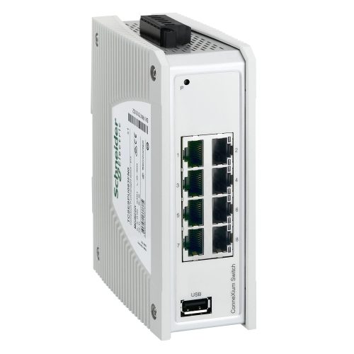 Schneider Electric TCSESPU083FN0 ConneXium Premium switch, 8 x TX réz, IP40, nem menedzselhető