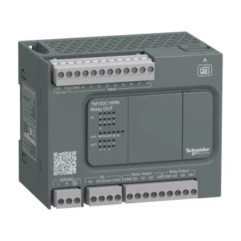   Schneider Electric TM100C16RN Modicon M100 Easy PLC, 16 I/O, 1xRS485, 230VAC