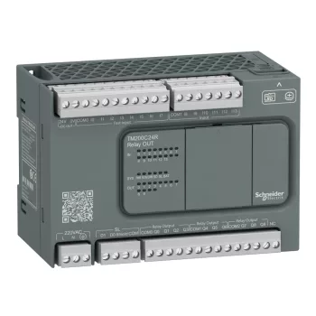   Schneider Electric TM200C24R Modicon M200 Easy PLC, 24 I/O1xRS485, relés kimenet, 230 VAC