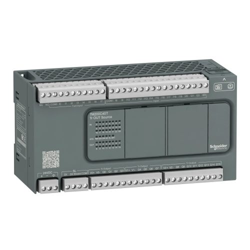 Schneider Electric TM200C40T Modicon M200 Easy PLC, 40 I/O1xRS485, tranzisztoros kimenet (source), 24 VDC