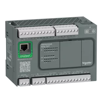   Schneider Electric TM200CE24R Modicon M200 Easy PLC, 24 I/O1xRS485, 1xEthernet, relés kimenet, 230 VAC