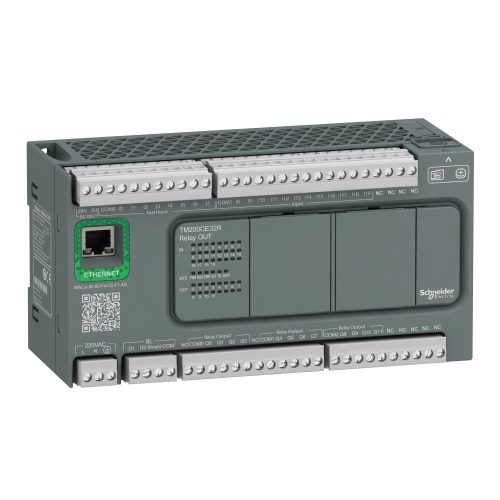 Schneider Electric TM200CE32R Modicon M200 Easy PLC, 32 I/O1xRS485, 1xEthernet, relés kimenet, 230 VAC