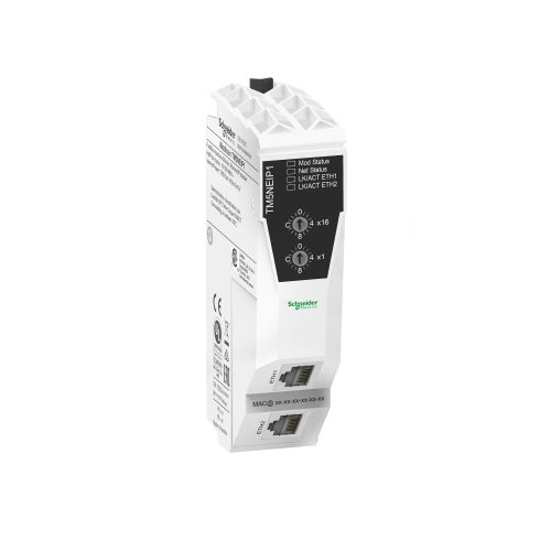 Schneider Electric TM5NEIP1 Modicon TM5 I/O sziget, kommunikációs I/O gyűjtő modul, Ethernet/IP Modbus TCP/IP, 24 VDC