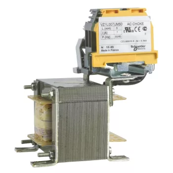   Schneider VZ1L007UM50 Altistart lágyindító kiegészítő, hálózati fojtó, 5 mH, 7A, 1 fázis, ATV320 (1f 550-750W) és Lexium hajtásokhoz