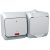 Schneider Electric Cedar Plus WDE000503 IP44 vízmentes kombináció, földelt csatlakozóaljzat (dugalj), csapófedéllel, 2P+F + kétpólusú jelzőfényes kapcsoló (102), fehér színben, komplett szerelvény, falon kívül, vízmentes (IP44) 16A 250 ( WDE000503 ).