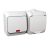 Schneider Electric Cedar Plus WDE000505 IP44 vízmentes kombináció, földelt csatlakozóaljzat (dugalj), csapófedéllel, 2P+F fehér színben, + jelzőfényes váltókapcsoló (106), fehér színben, komplett szerelvény, falon kívül, vízmentes (IP44) 16A 250.