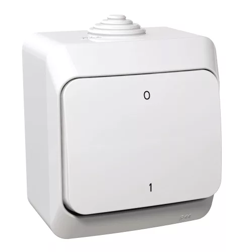 Schneider Electric Cedar Plus WDE000520 falon kívüli kétpólusú kapcsoló – 16 AX, 250 V AC – IP44 – fehér színben