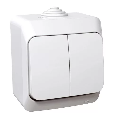 Schneider Electric Cedar Plus WDE000550 falon kívüli csillárkapcsoló – 16 AX, 250 V AC – IP44 – fehér színben
