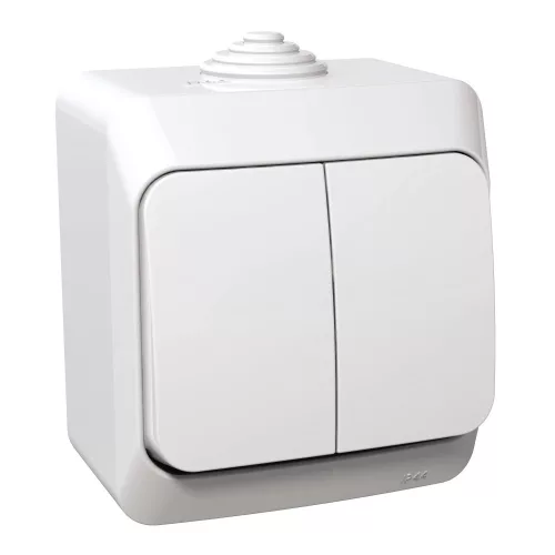 Schneider Electric Cedar Plus WDE000551 falon kívüli csillárkapcsoló jelzőfénnyel – 16 AX, 250 V AC – IP44 – fehér színben