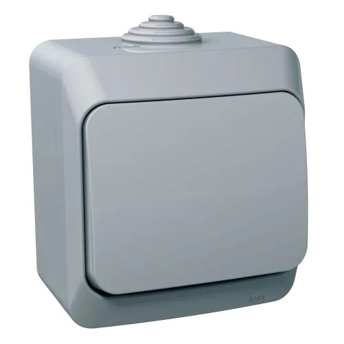 Schneider Electric Cedar Plus WDE000611 falon kívüli egypólusú nyomógomb – 16 A, 250 V AC – IP44 – szürke színben