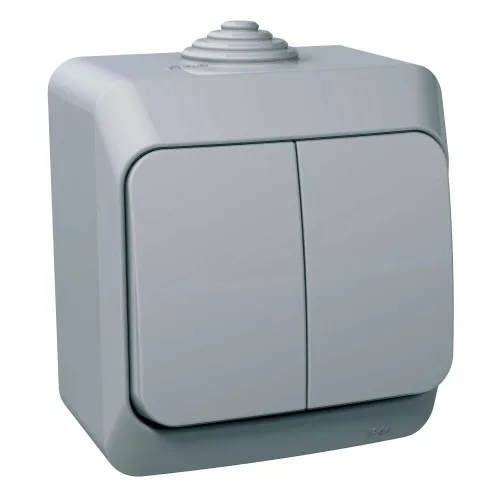 Schneider Electric Cedar Plus WDE000650 falon kívüli csillárkapcsoló – 16 AX, 250 V AC – IP44 – szürke színben