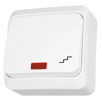 Schneider Electric Prima WDE001061 falon kívüli váltókapcsoló jelzőfénnyel – 10 AX, 250 V AC – IP20 – fehér színben