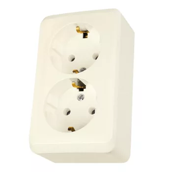 Schneider Electric Prima WDE001148 falon kívüli 2x2P+F csatlakozóaljzat – 16 A, 250 V AC – IP20 – krém színben