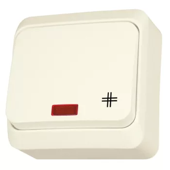   Schneider Electric Prima WDE001171 keresztkapcsoló (107), krém, komplett szerelvény, falon kívüli, jelzőfénnyel 10A 250 ( WDE001171 ).