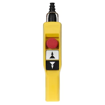   Schneider XACA2073 Harmony XACA függőkapcsoló 2 kétfokozatú nyomógomb+vészgomb, mechanikus retesz, NO+NO érintkezők, g.sapka