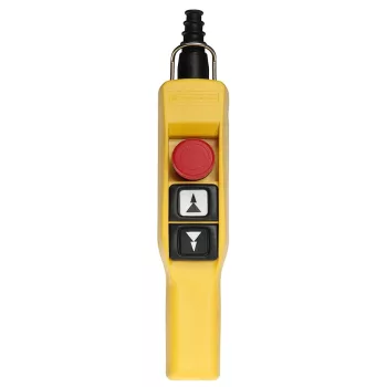   Schneider XACA2173 Harmony XACA függőkapcsoló 2 kétfokozatú nyomógomb+vészgomb, mechanikus retesz, NO+NO érintkezők, g.sapka