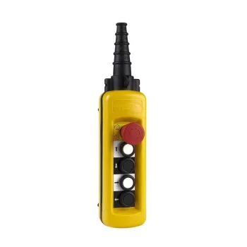   Schneider XACA47131 4 nyomógomb, páronként mechanikus retesz, NO érintkező, +vészgomb (3NC)