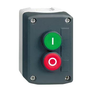   Schneider XALD213 Harmony XALD tokozott nyomógomb, 1 piros - 1 zöld nyomógomb, 1NC+1NO, "I" "O" feliratok