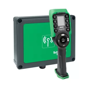   Schneider XARS12D18W Harmony eXLhoist vezetéknélküli daruvezérlő tömszelencés vevővel 24-240VAC/DC, 18I+20O, 6+6 nyomógomb+kijelző