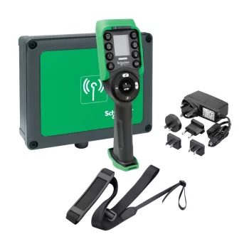   Schneider XARSK12D18W Harmony eXLhoist vezetéknélküli daruvezérlő kit (kábel+töltő+címke+vevő) 24-240VAC/DC, 18I+20O, 6+6 nyomógomb+kijelző