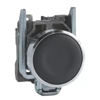   Schneider XB4BA22 Harmony komplett fém nyomógomb, Ø22, visszatérő, 1NC, fekete