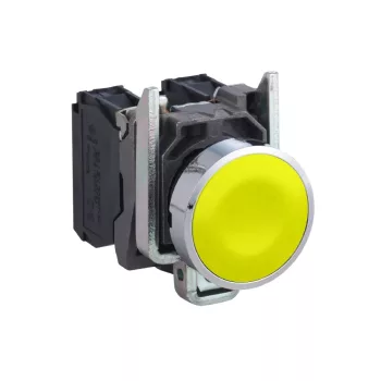   Schneider XB4BA51 komplett nyomógomb sárga 1 záró érintkező (Harmony XB4BA51)