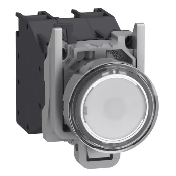   Schneider XB4BP183BM5GEX Harmony ATEX DG komplett világító nyomógomb, Ø22, védősapkás, 24-240V, 2NO, fehér
