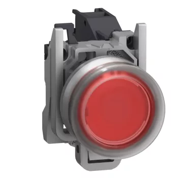   Schneider XB4BP482GEX Harmony ATEX DG komplett nyomógomb, Ø22, védősapkás, 1NC, betehető címke, piros