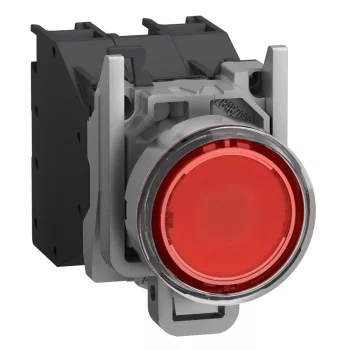   Schneider XB4BP483BM5GEX Harmony ATEX DG komplett nyomógomb, Ø22, védősapkás, 1NC, 24-240VAC/DC, piros