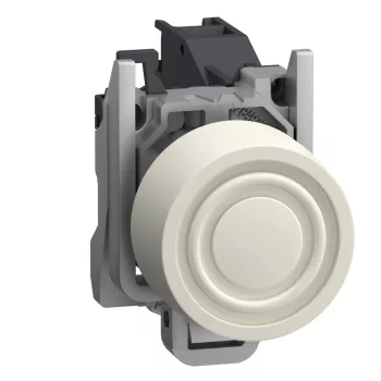   Schneider XB4BPS11GEX Harmony ATEX DG komplett nyomógomb, Ø22, beépített védősapkás, 1NO, fehér