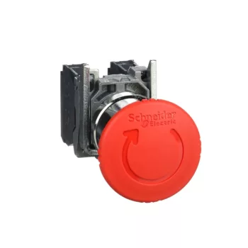   Schneider XB4BS8445 vészgomb piros fej Ø40 , lekapcsoló Ø22 trigger reteszelő forg. visszaálló 1 Nyitó + 1 Záró (Harmony XB4BS8445)