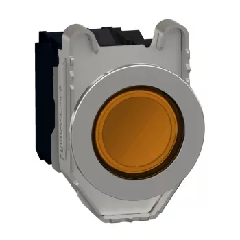   Schneider XB4FW35M5 Harmony panelbe süllyesztett komplett fém LED világító nyomógomb, Ø30, 1NO, 230VAC,narancs