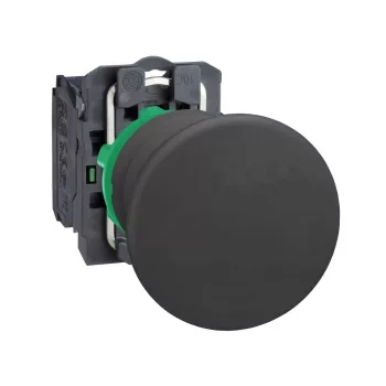   Schneider XB5AC21 Harmony komplett műanyag Ø40mm gombafejű nyomógomb, Ø22, visszatérő, 1NO, fekete