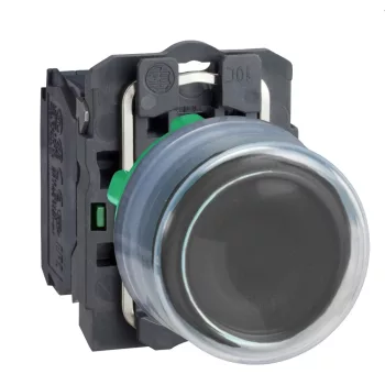   Schneider Electric XB5APCUST01 Harmony komplett műanyag nyomógomb, Ø22, védősapkás kiálló profil, személyre szabott