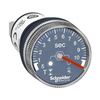   Schneider XB5DTGM2 Harmony homloklapi időzítő, 0,5s-10s, Ø22, 100-240VAC/DC
