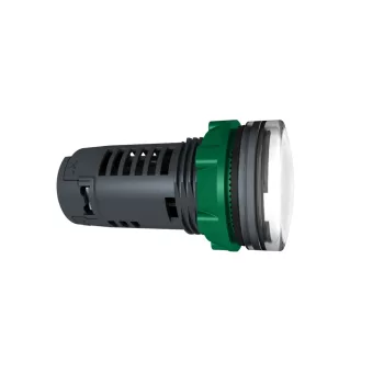   Schneider XB5EVM1 monolitikus jelzőlámpa, fehér, egyszerű búra LED-del 230...240V AC (Harmony XB5EVM1)