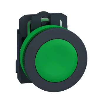   Schneider XB5FA31 Harmony panelbe süllyesztett komplett műanyag nyomógomb, Ø30, visszatérő, 1NO, zöld
