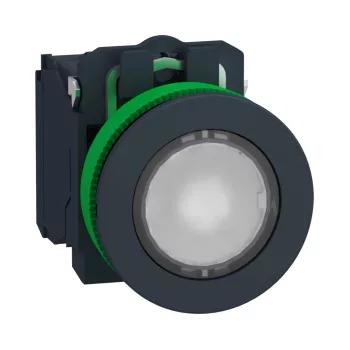   Schneider Electric XB5FWCUST03 Harmony panelbe süllyesztett komplett műanyag LED világító nyomógomb, Ø30, személyre szabott