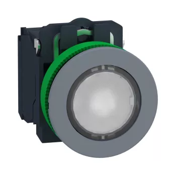   Schneider Electric XB5FWCUST04 Harmony panelbe süllyesztett komplett műanyag LED világító nyomógomb, Ø30, személyre szabott