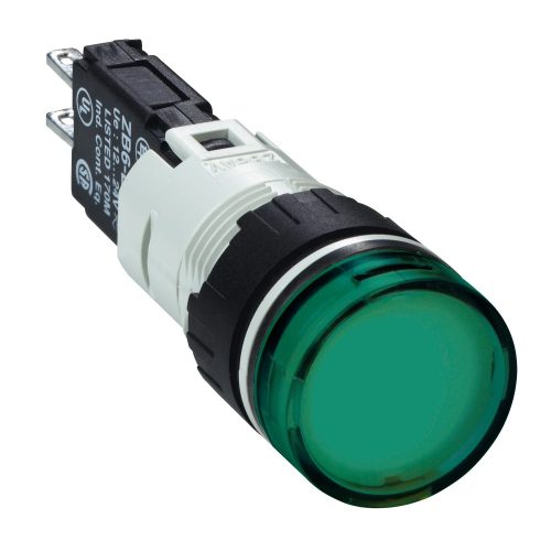 Schneider XB6AV3BB komplett jelzőlámpa beépített LED-del zöld, 12..24V AC/DC (Harmony XB6AV3BB)