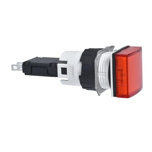 Schneider XB6CV4BB komplett jelzőlámpa négyzetes beépített LED-del piros, 12..24V AC/DC (Harmony XB6CV4BB)
