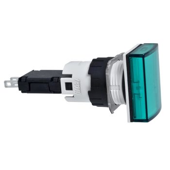   Schneider XB6DV3BB komplett jelzőlámpa négyzetes beépített LED-del zöld, 12..24V AC/DC (Harmony XB6DV3BB)