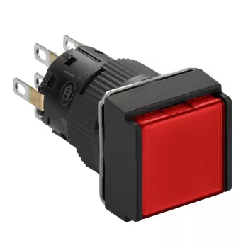   Schneider XB6ECF4B2P Harmony XB6 Ø16 komplett világító nyomógomb, piros, négyszögletes, 2NO NC