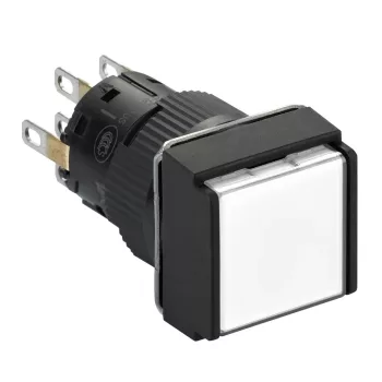   Schneider Electric XB6ECW1B2P négyzetes fehér világító nyomógomb Ø16-sülly. visszatérő-24 V-2CO